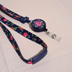 Nurse Doctor Work Badge Identification Card Holder Pink Floral